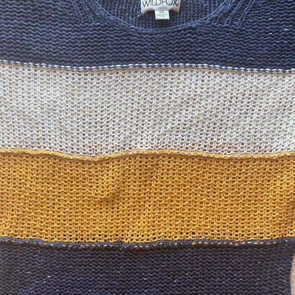 Wildfox Wool Blend Color Block Short Sleeve Knit Sweater XS - Picture 5 of 8